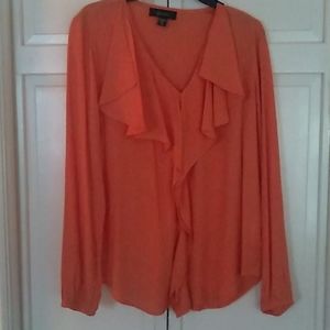 Karen Kane ruffled front blouse, v-neck, Med